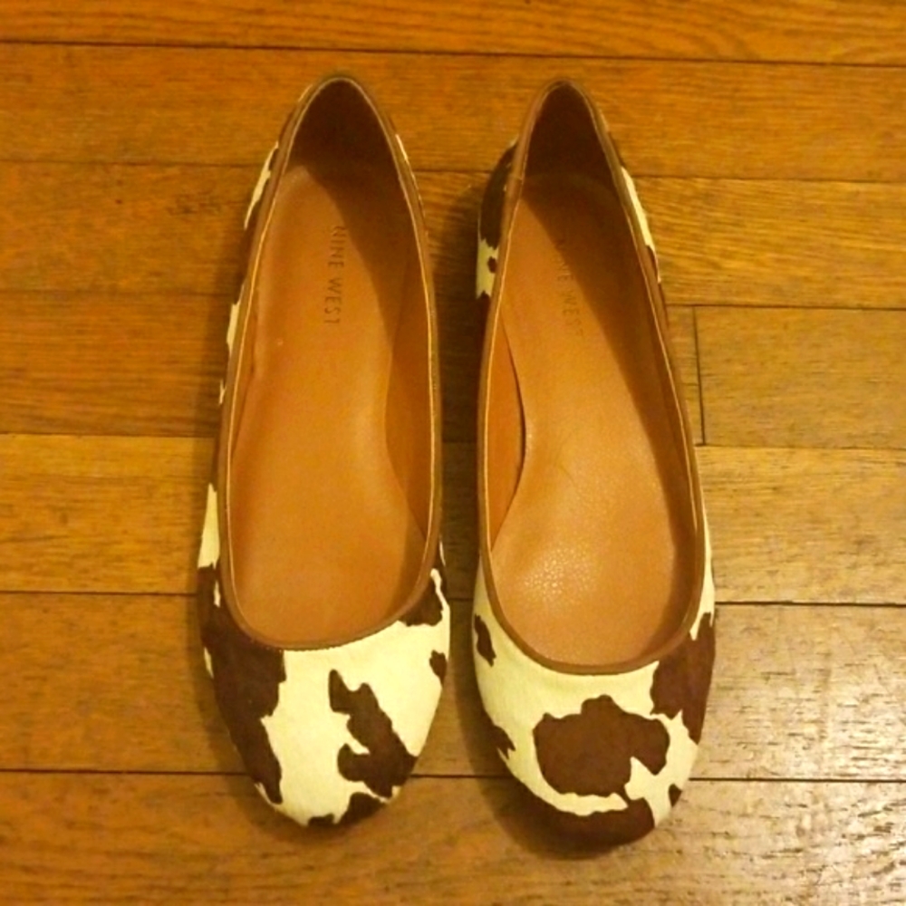 Nine West leather/calf hair flat